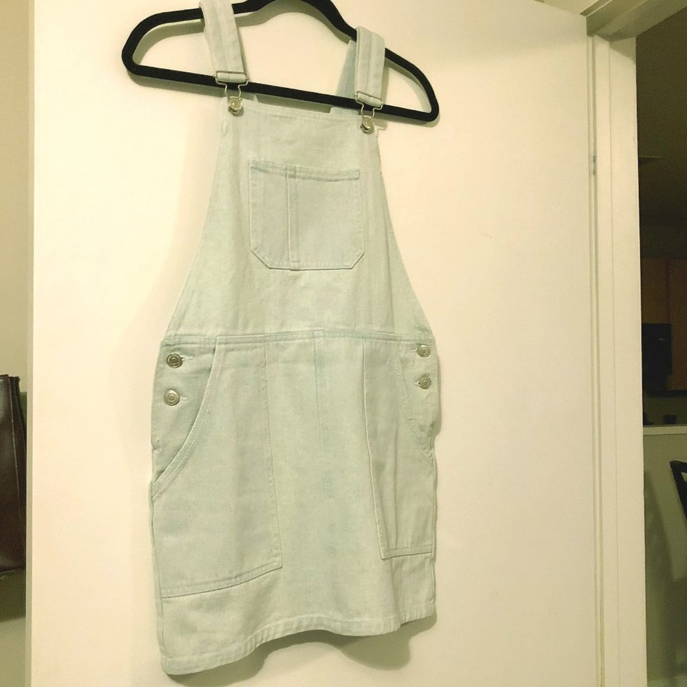 Overall mini dress - light chambray